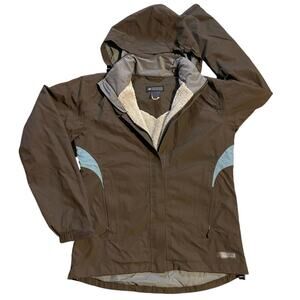 REI Hooded Coat Brown and Teal Size Small